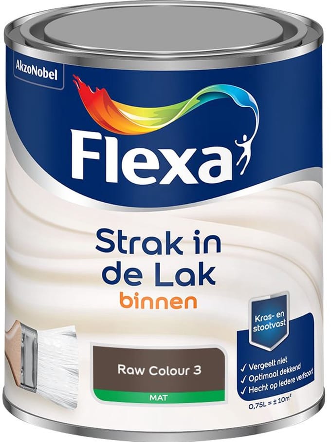 Flexa - Strak In De Lak Binnenlak Mat - Raw Colour 3 - Mengverf - 750 Ml