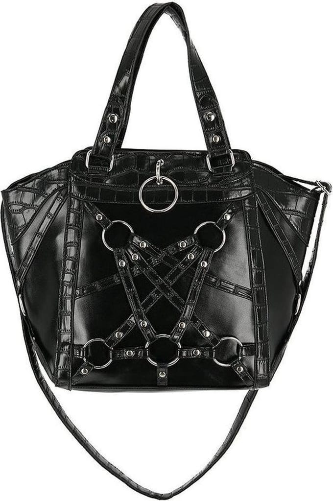 Restyle Handtas Crocodile Tears Zwart