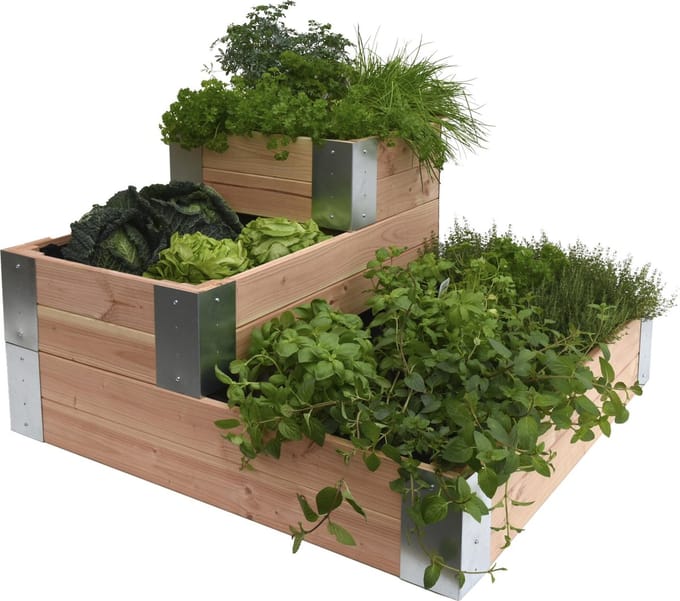 Woodvision Douglas minigarden, hoek, afm. 100 x 100 x 60 cm