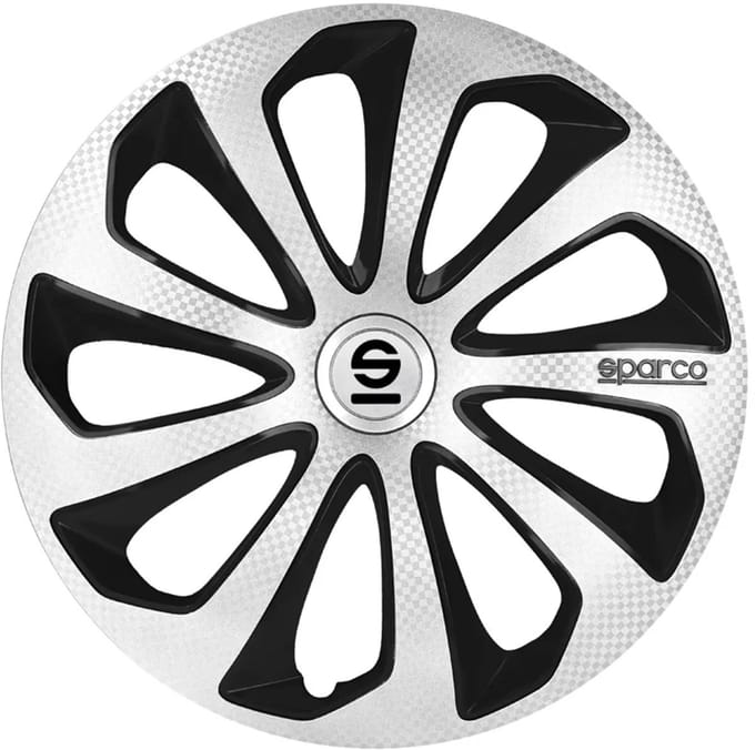Sparco Wieldoppen Sicilia 15 Inch Abs Zilver/zwart Set Van 4
