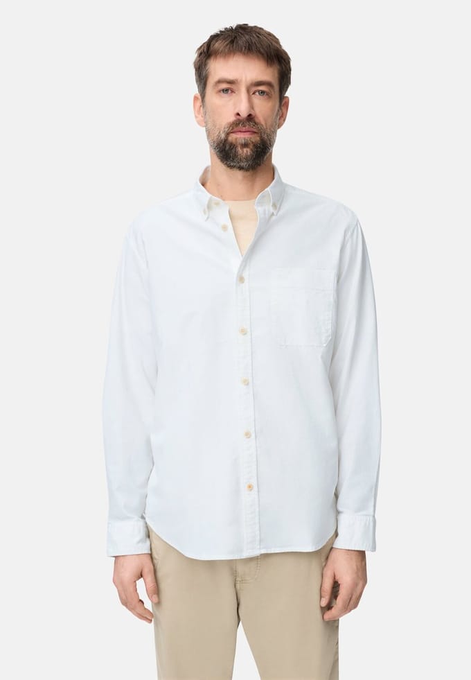 camel active Oxford overhemd met button-down kraag - Maat menswear-M - Wit