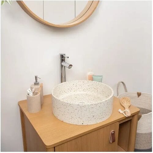 Ronde terrazzo wastafel 36cm ADALA