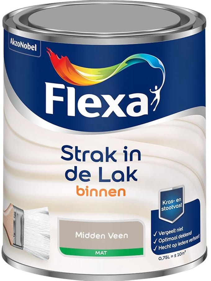 Flexa - Strak In De Lak Binnenlak Mat - Midden Veen - Mengverf - 750 Ml