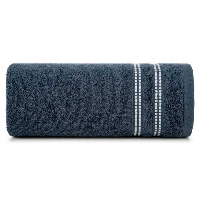 Luxe Badhanddoek 70x140cm Navy met Decoratieve Rand - Zacht & Absorberend