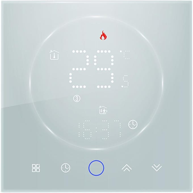 Slimme thermostaat 16A Digitaal programmeerbaar LED-display Vloerverwarmingstemperatuurregelaar Electric Heating wit