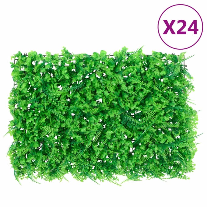vidaXL - Hek - met - kunstvarenblad 24 - st - 40x60 - cm - groen