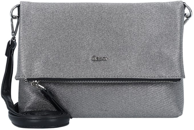 Gabor Schoudertas Jasmina Flap Bag Top Zip Metallic Black Zilverkleurig