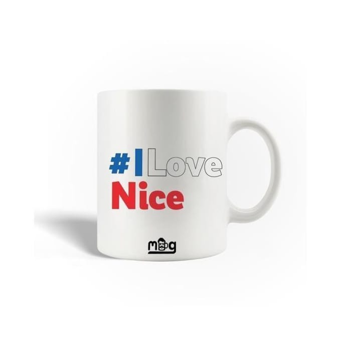 Mug - I Love Nice - Céramique - 30cl - Blanc - Compatible lave-vaisselle