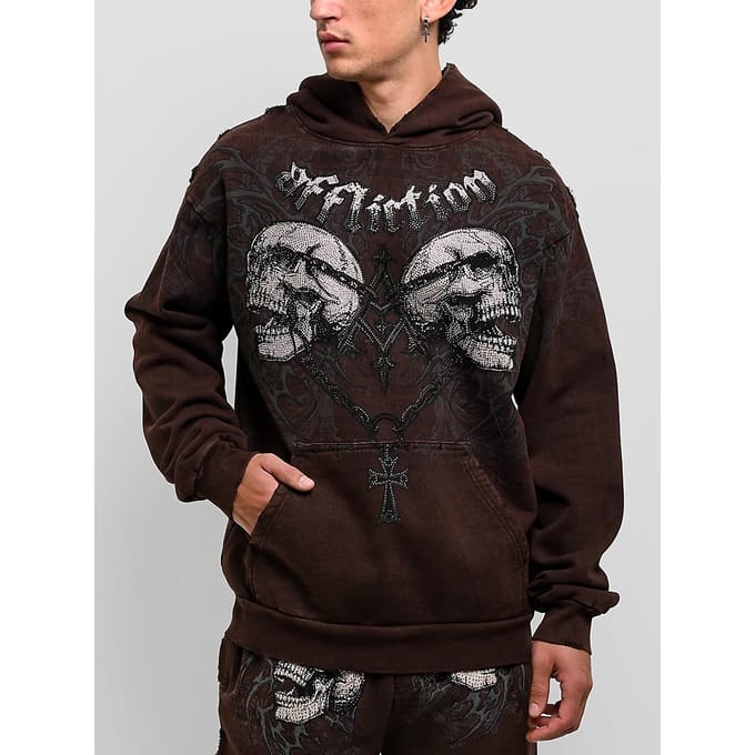Affliction Collapse Hoodie bruin