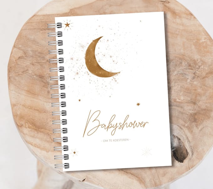 Babyshower boek | invulboek | babyshower gastenboek | babyshower | moon