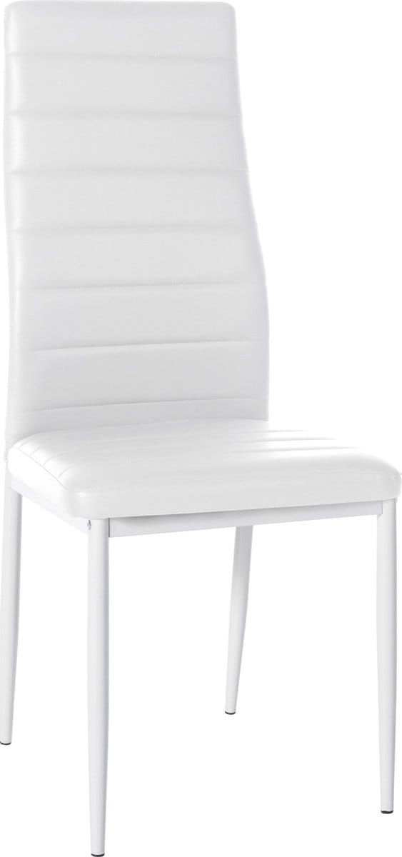 CLP Mayfair Eetkamerstoel - Zonder armleuning - Fauteuil - Metalen onderstel - wit Kunstleer