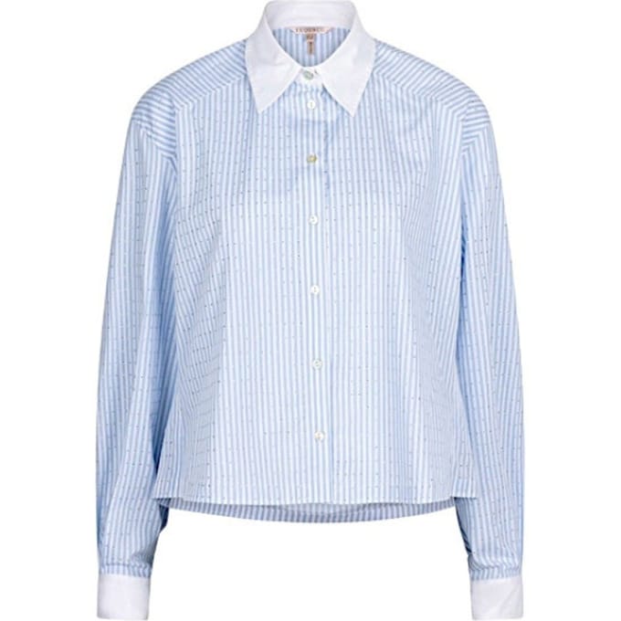 Esqualo blouse SP25-10032 - Blue/White