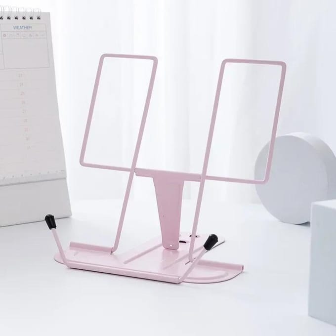 Support de livre Portable réglable, repose-lecture, support de livre de recettes, support de téléphone Portable pour livre de cuisine, support de tablette rose
