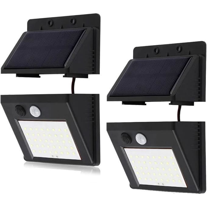 Lampe solaire - Lot de 2 - 30 LED - Détecteur de mouvement - Étanche IP65