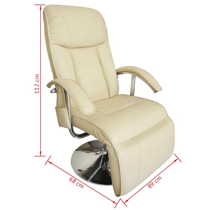vidaXL - Massagestoel - kunstleer - crèmewit