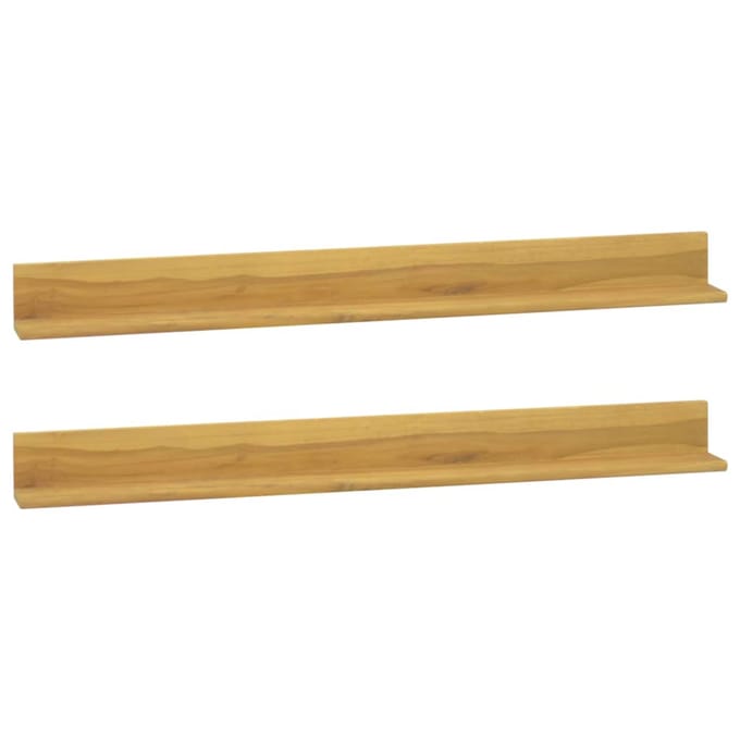 vidaXL - Wandschappen - 2 - st - 110x10x10 - cm - massief - teakhout