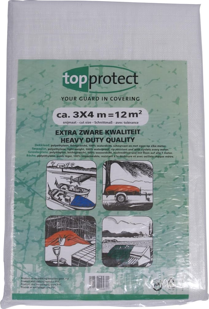 Wit afdekzeil bache bouwzeil 4x6m 150gr/m²
