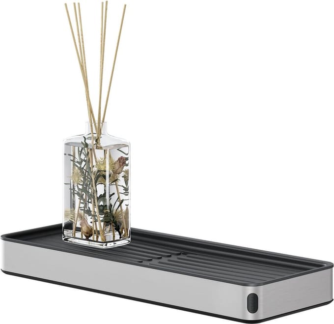 Tiger Cooper - Planchet 28 cm - Badkamerplank - Zwart / RVS geborsteld