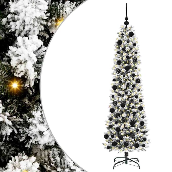 vidaXL - Kunstkerstboom - Wit - 180 - cm - PVC - en - Metaal - en - Plastic