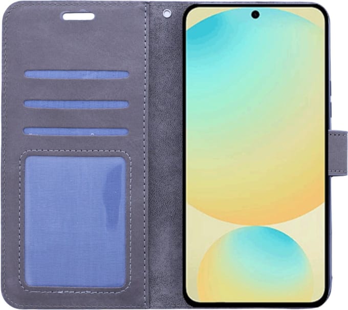 Portemonnee Book Case Hoesje Geschikt voor: Samsung Galaxy A35 - Grijs