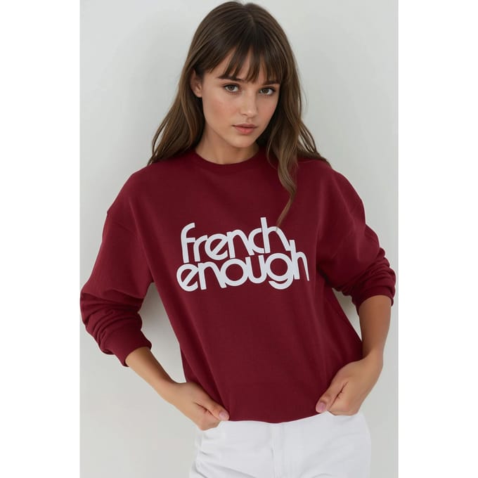 Geprinte Crew Neck Lange Mouw Verhoogde Sweatshirt
