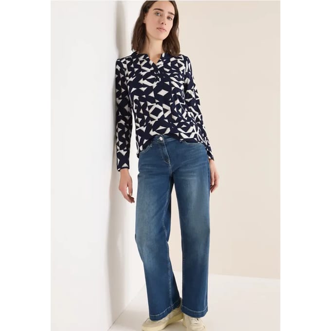 Shirt met print in tunieklook