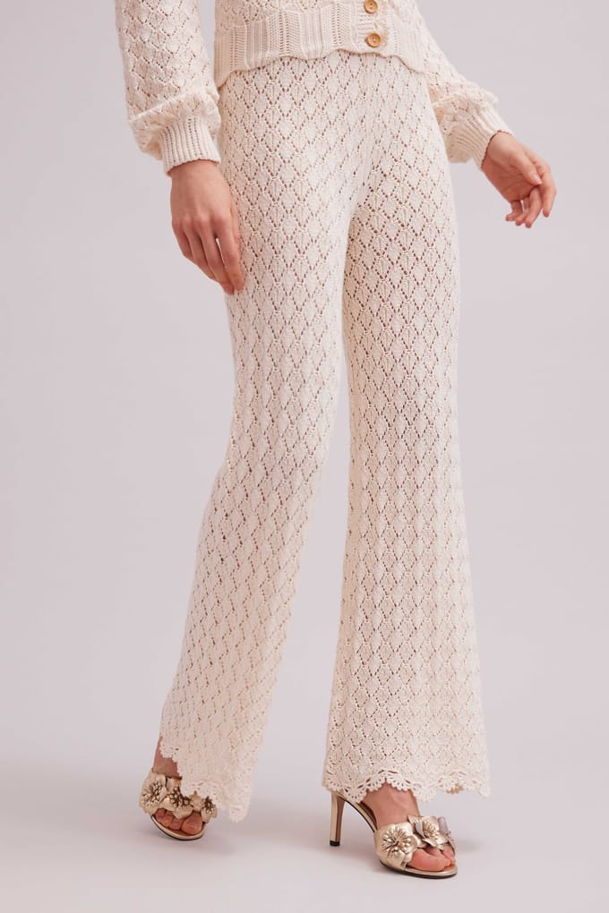 Anne Fontaine Calanque Vanille Größe: M | Ausgestellte Hosen Outlet | Damen