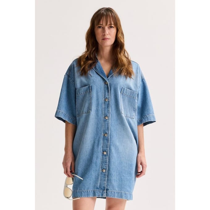 Korte Hemdjurk In Denim