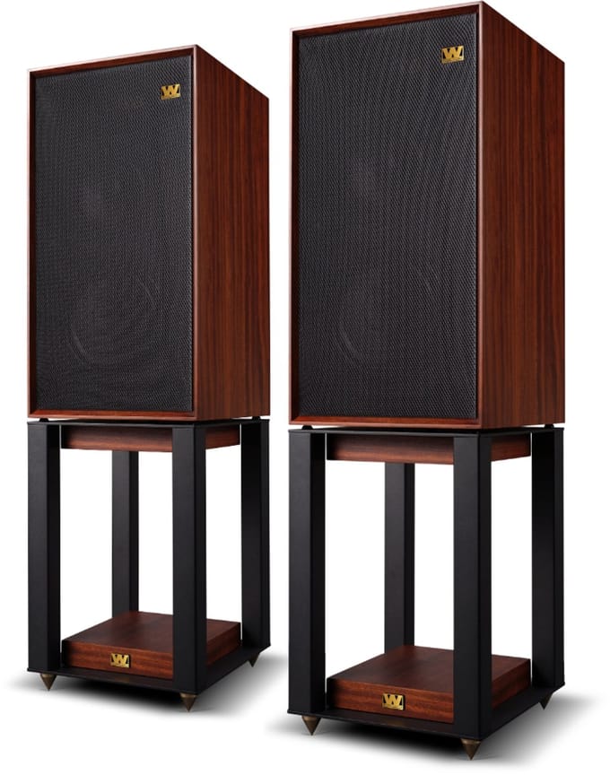 Wharfedale Linton Speakers met Luidspreker standaard - Hifi Stereo Set - Luidspreker Boxen - 3-weg Luidspreker - Set van 2 - Mahogany