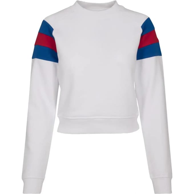 Urban Classics - Sleeve Stripe Crew Sweater/trui - 4XL - Blauw/Rood