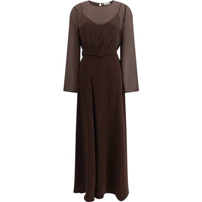 P.A.R.O.S.H. Bruin Polyester Casual Jurk