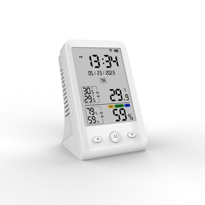 Tuya WIFI USB oplaadbare temperatuur- en vochtigheidsdetector Huishoudelijk kantoor Babykamer wit