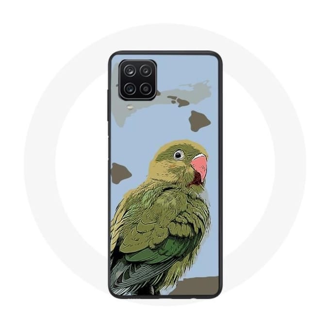 Samsung Galaxy A12 hoesje Parkieten Vogels groen groen