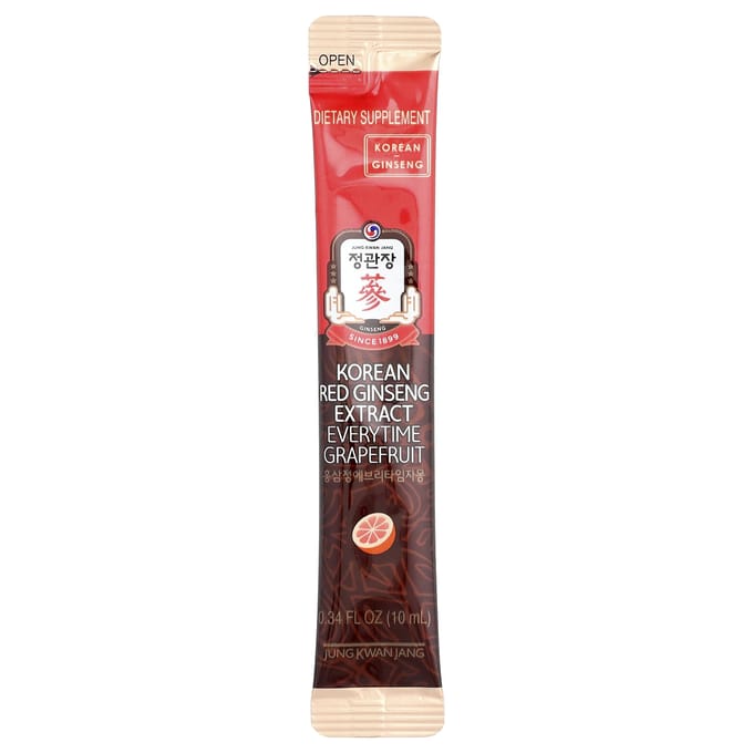 Koreaans Rood Ginseng Extract, Everytime, Grapefruit, 10 stuks, 10 ml (0.34 fl oz) Elk