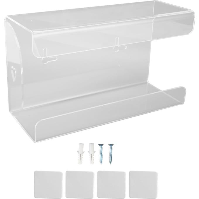 Handschoenenkastje Houder Dispenser Wandmontage Tissuehouder Transparant met Zelfklevende Expansieschroef voor Thuis white