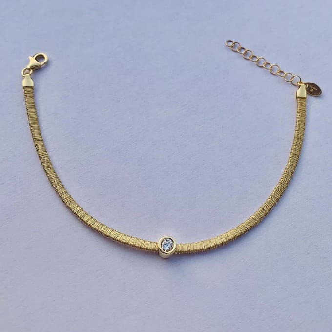 Zirkonia armband | AG925 | Goudkleurig