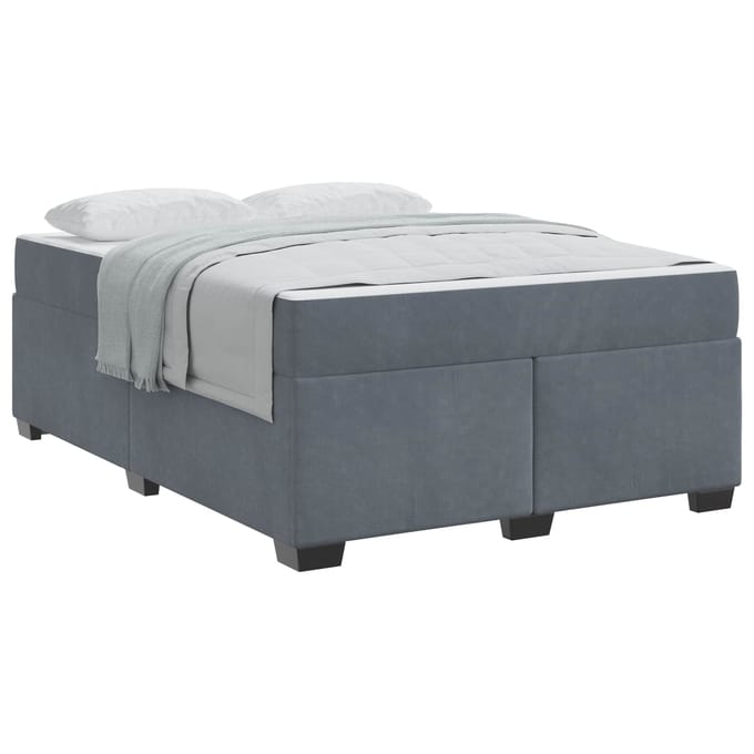vidaXL - Bedframe - met - matras - Donkergrijs - 160 - x - 200 - cm - Stof