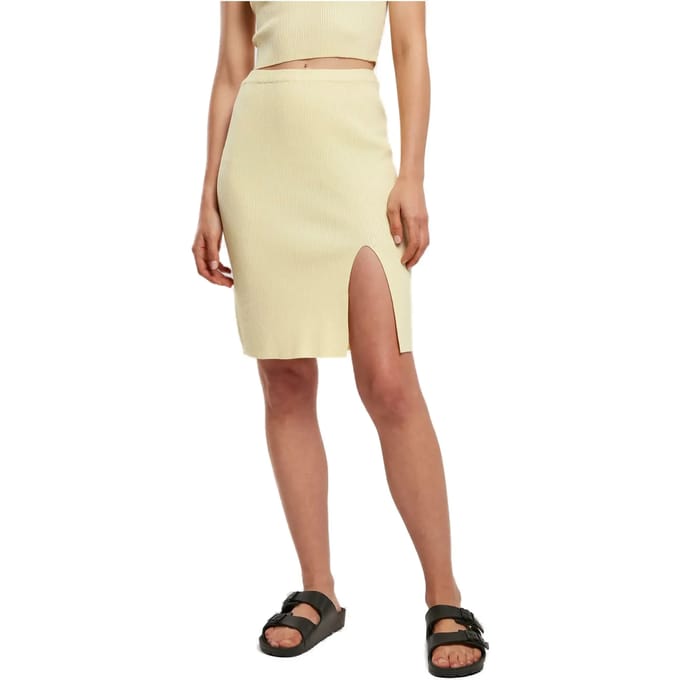Urban Classics - Rib knit Korte rok - M - Geel