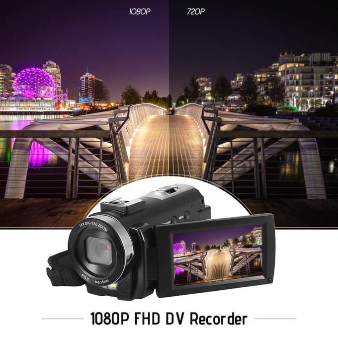 Andoer HDV-201LM 1080P FHD Digitale Videocamera Camcorder DV Recorder 24MP Bundle 2