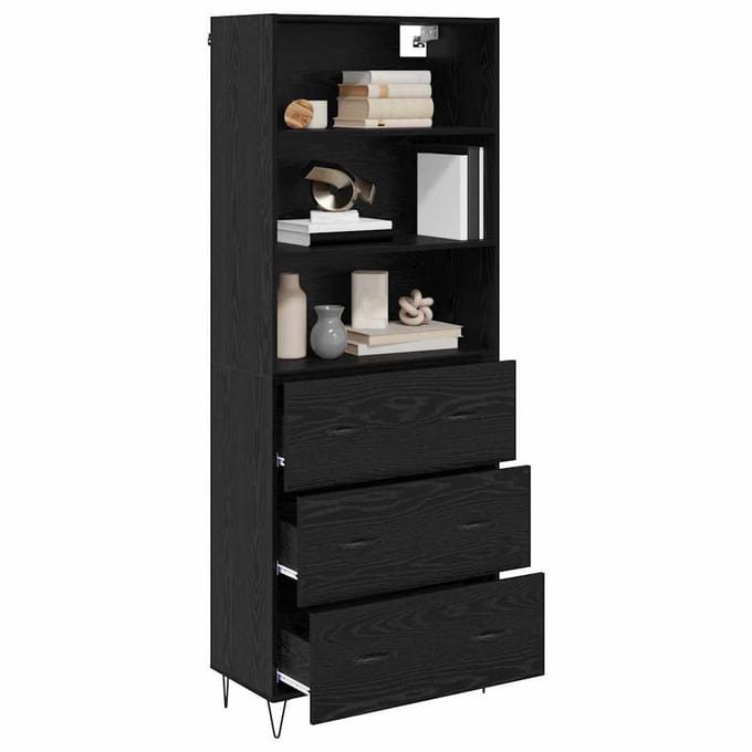 vidaXL - Highboard - 2 - st - Zwart - Eiken - 69,5 - x - 34 - x - 180 - cm