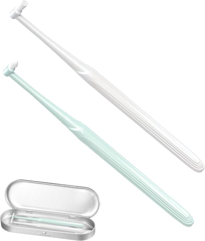 Tandenborstel Set - Eindborstels - Precieze Reiniging - Ergonomisch Ontwerp - 2 Stuks - Groen Wit