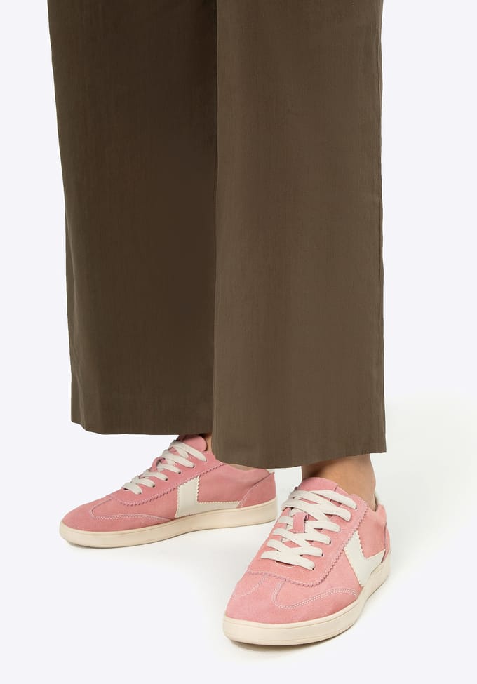 Wittchen Suède Sneakers voor Dames met Contrasterende Roze en Witte Eco-Lederen