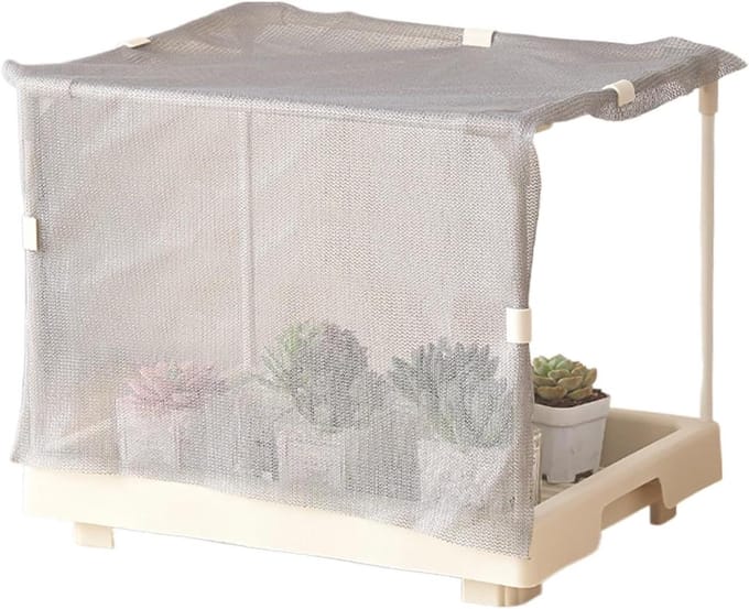 Mini Kas Binnen - Draagbare Kweekkas - Planten Beschermen - Stevige Buisconstructie - 35 x 27 x 7 cm - Wit