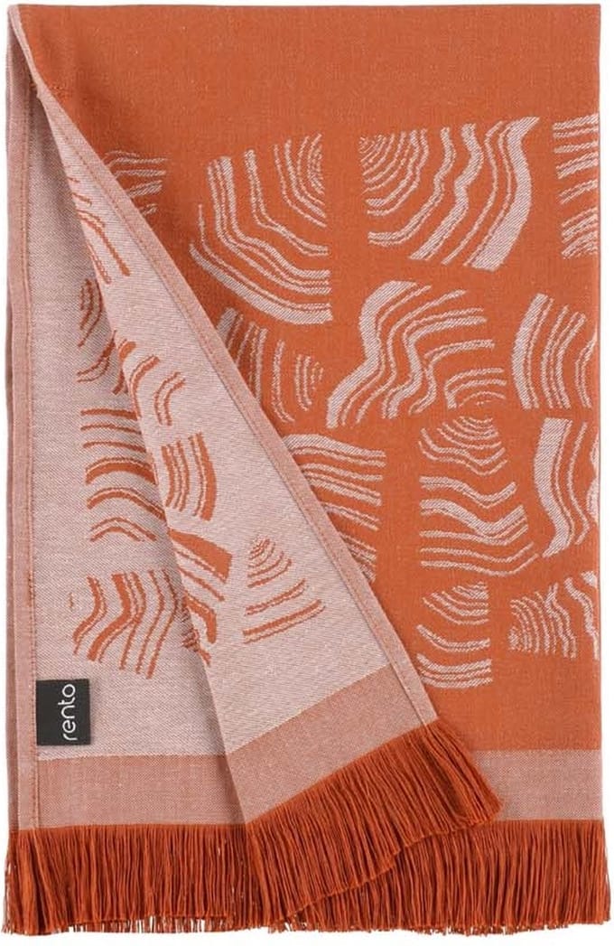 Rento Pino Sauna Handdoek oranje/bruin - 50x70 cm