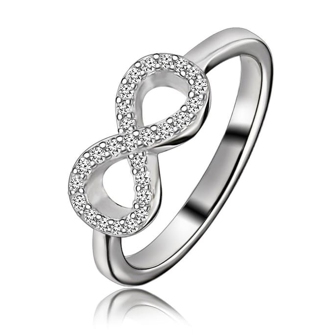 Juwelier Zwartevalk - Zilveren (gerhodineerd) infinity ring - 21.284/18