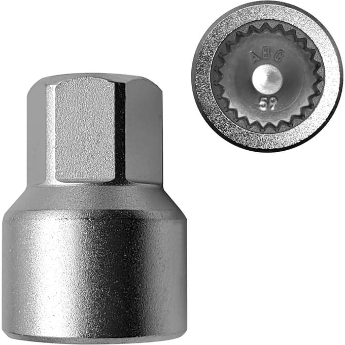 Clé de remplacement pour écrou de blocage de roue Porsche, adaptateur de douille pour écrou de blocage de roue à paroi mince 69, roue 59