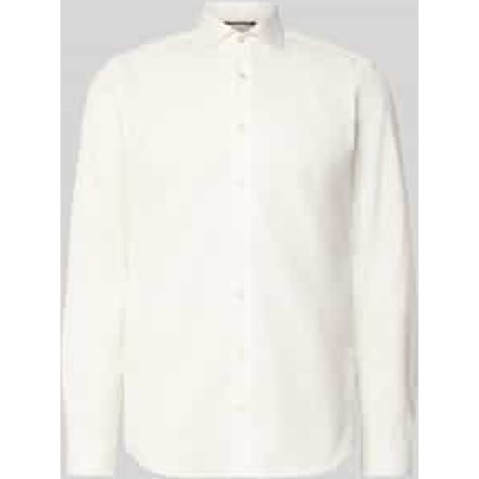 ETERNA slim fit overhemd - twill - ecru - Strijkvrij - Boordmaat: 43