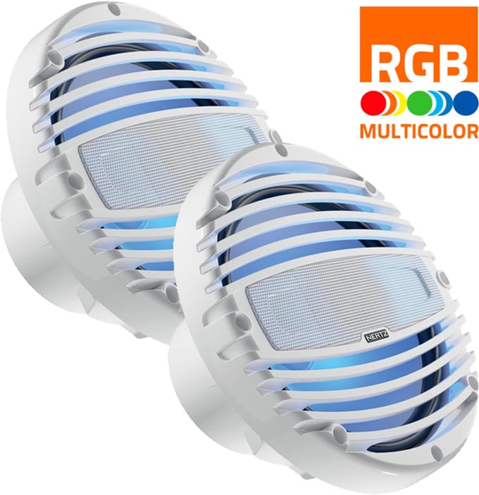 HMX 8-LD-TW - 8" Marine high performance coax speakers wit RGB LED, set van 2