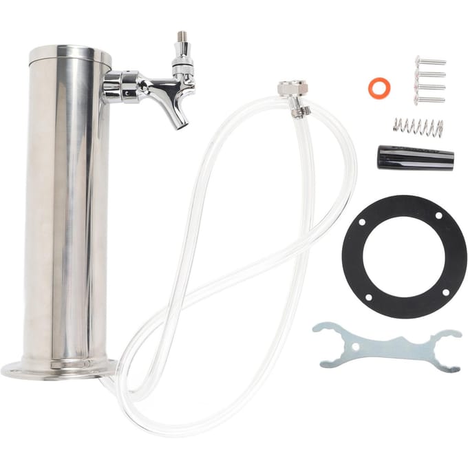 Tapzuil van roestvrij staal met enkele tapkraan 3 inch kolom Tapzuil tapbierdispenserkit voor zilver