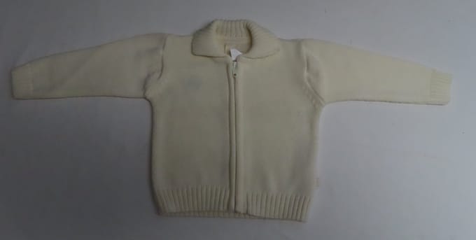 Gilet - Unie - Ecru - Gebreid - Met Rits - 2 jaar 92